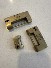 3 Vintage Brass Cabinet Furniture Door Chinese Puzzle Padlock Locks
