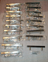 19 Pk 6″ Long Brushed Nickel Cabinet Handles Silver Pulls 3 3/4″ Hole Center