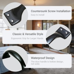 6 Pack 5.6″ Black Stainless Steel Cabinet Pull Handles Kitchen Drawer Door Grip