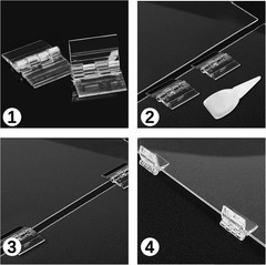 20 Pcs Plastic Hinges Clear, Tranparent Acrylic Mini 1.34*0.98, Clear