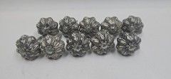 Vintage Cream Ceramic Flower Black Gray/grey Accent Cabinet Knobs Lot of 10