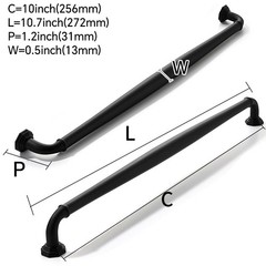 2 Pack 10 Inch Hole Center Matte Black Heavy Duty Solid Cabinet pulls Ideal f…