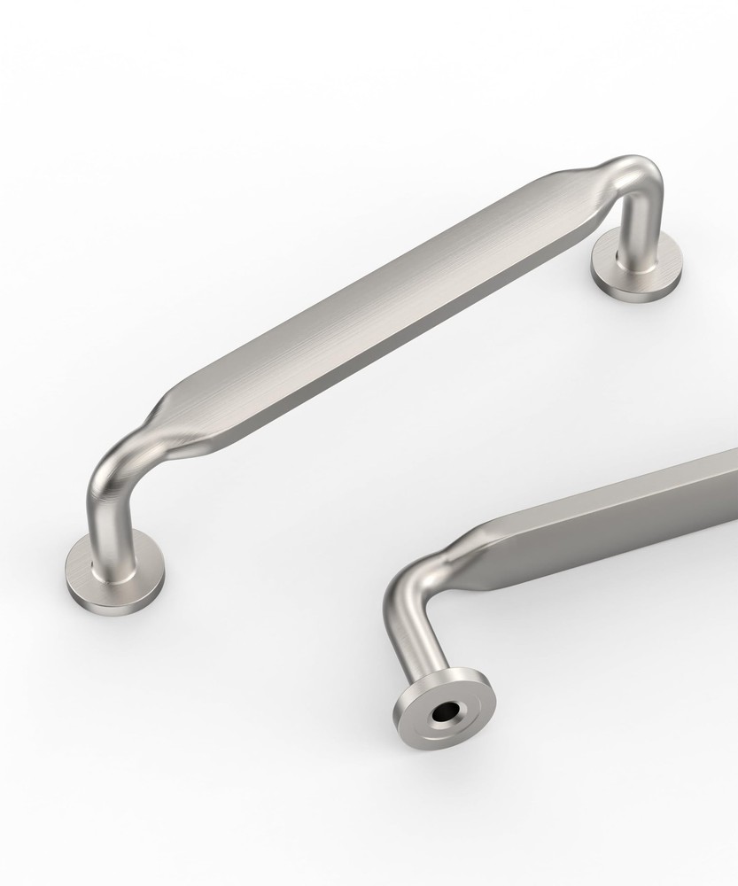 10 Pack 3.7596mm Brushed Nickel Cabinet Pulls, Kitchen Door Hardware, Silver