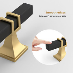 25 Pack Matte Black & Gold Square Cabinet Pulls for Kitchen & Cupboard