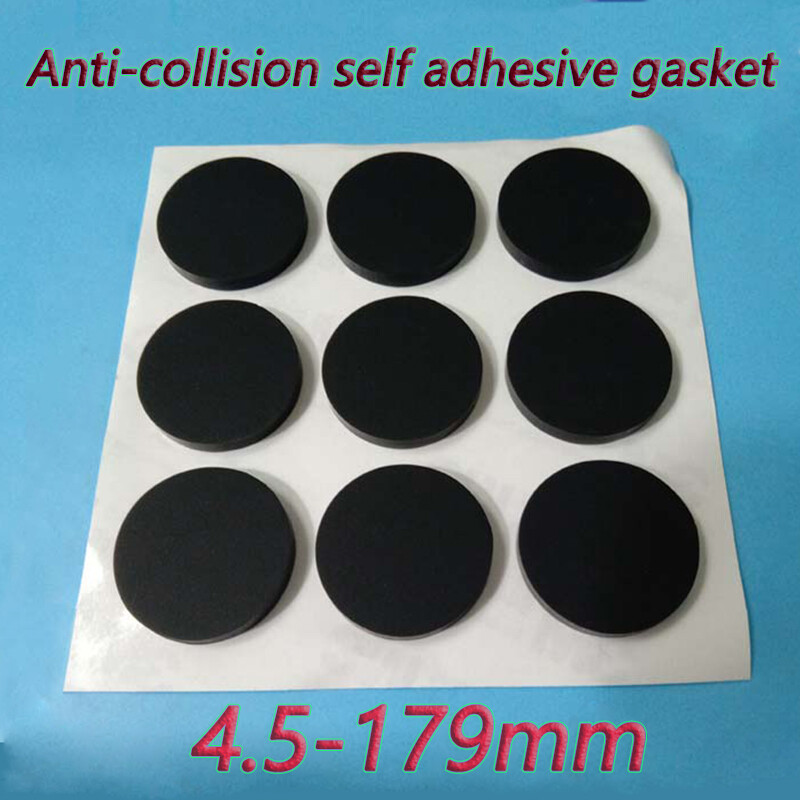 Silicone Rubber Pad Black Round Glass Furniture Anti-slip Self-adhesive Pad