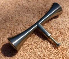 Brushed Solid Nickel Cabinet Pull 3-1/2″ T-Bar Shape Single Fluted Design