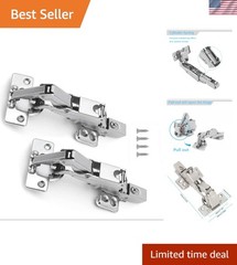 Durable 165-Degree Hydraulic Soft-Close Hinges for Frameless Cabinets – 2 Pack