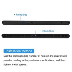 uxcell Drawer Slides, 2Pcs 300mm – Plastic Rails, Side Mounted Black