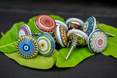 10 handmade Marrakesh multicolour drawer knob mosaic ceramic pulls cabinet knobs
