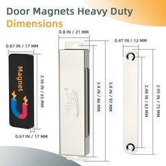 90lb Heavy Duty Magnetic Cabinet Door Catch Stainless Steel 4 Pack Strong Latch
