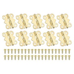 10 Pack Small Jewelry Box Hinge 3/4 inch 90-degree Butterfly Hinge Gold