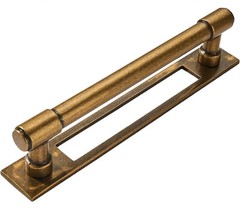 5 Pack 3-3/4 Inch (96 mm) Center to Center Antique Brass Cabinet Pull Backplate