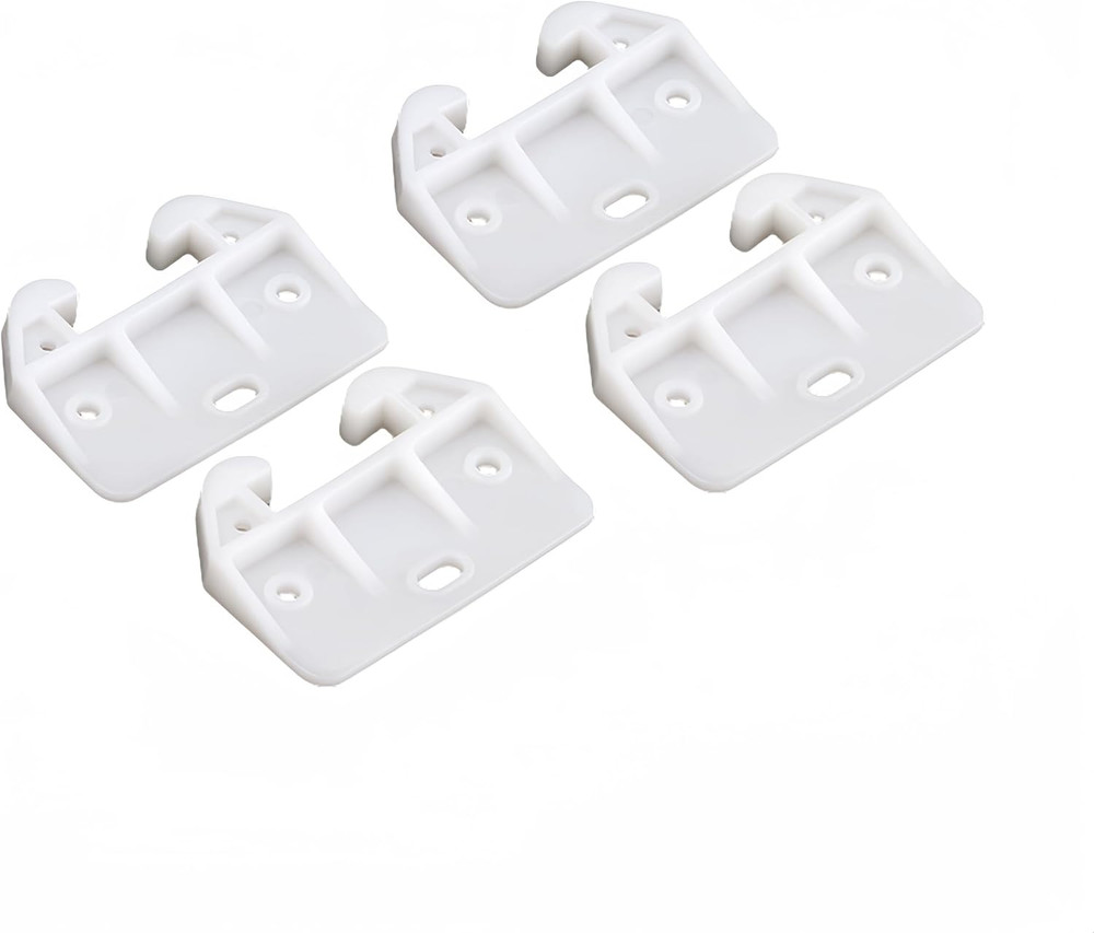 10 Pcs White Drawer Guides Plastic with Screws, Rear Mount for Furniture, Dresse
