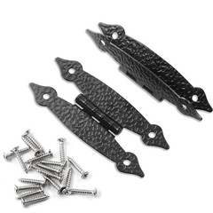 4 Pcs Black Flush H-Hinges, Cold Rolled Steel Flat Hinges for Cabinet Shutter