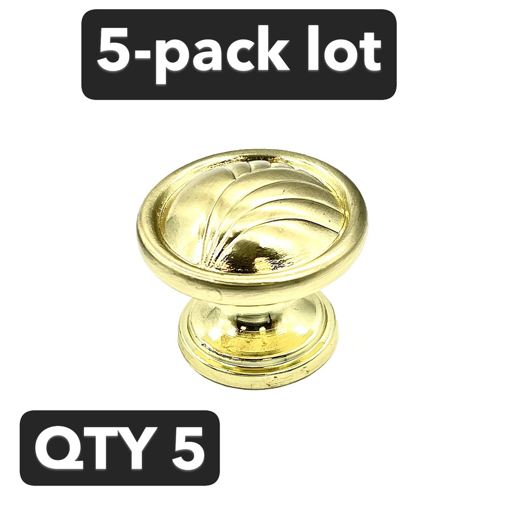 5-pack Amerock True Elegance Brushed Brass 1 1/2″ Etched Cabinet Knob BP1356O74