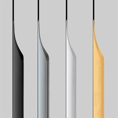 5-Pack 500mm Concealed Finger Pulls Aluminum Gray Cabinet Hardware