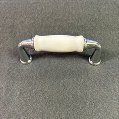 (12 Pack) 3″ Flare Foot Pull Chrome with White Ceramic Insert
