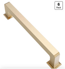 Alzassbg 6x Brushed Gold 6-1/4″ Cabinet Pulls Handles Hardware Modern 160mm