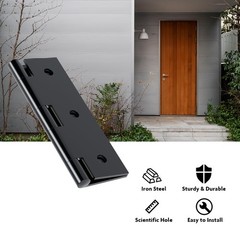 6 Pack 2.5” Black Door Hinge with Screws for Door, Cabinet, DIY Project
