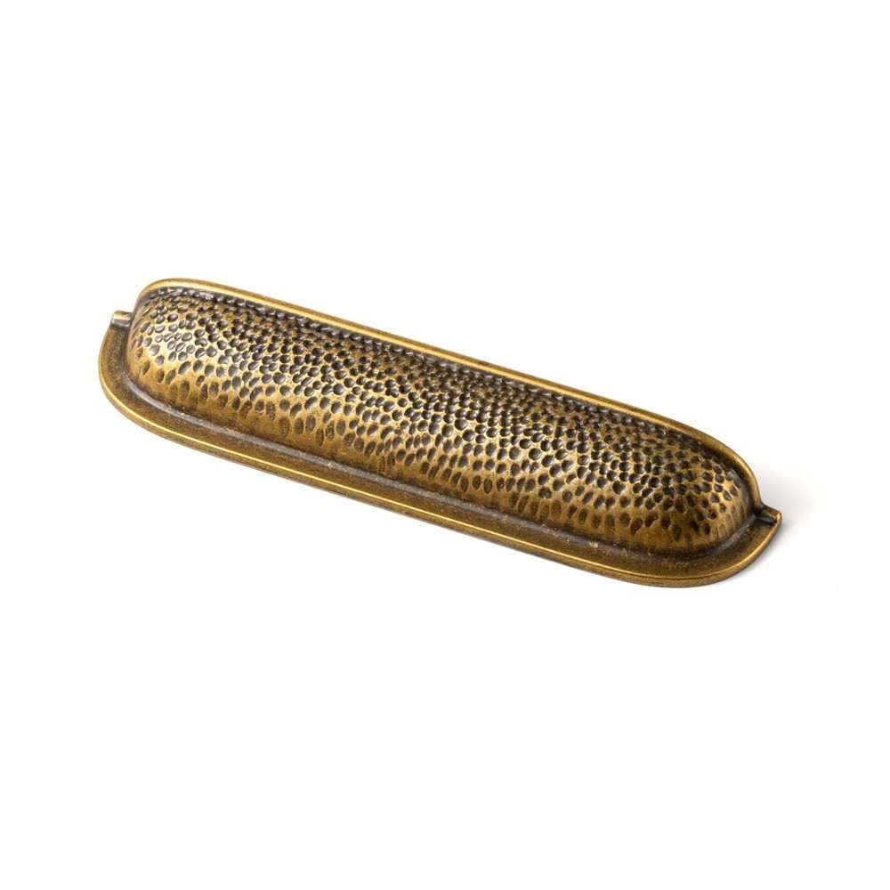 6 PCS 5 Inch Antique Brass Cabinet Cup Pull Hammered Texture Drawer Bin Handle
