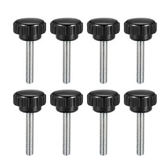 M5x30mm Male Thread Round Knurled Clamp Knobs Grip Thumb Screw on Type 8X