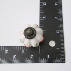 Floral Ceramic Knobs Set 10 White Drawer Pulls Metal Hardware Cottage Boho