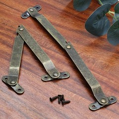 Jiozermi 2Pcs Brass Lid Support Hinges, Left and Right Folding Large,