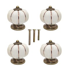 Vintage Ceramic Pumpkin Cabinet Knobs, Kitchen Cabinet Drawers Dresser