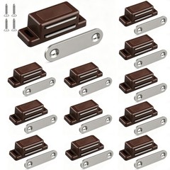 12 Pack Brown Cabinet Magnetic Latches 1.77 Inch Door Catches