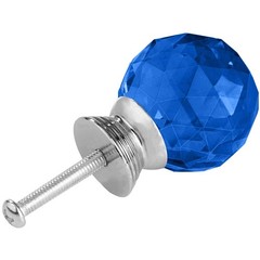 12 Pcs 30mm Round Shape Crystal Glass Cabinet Knobs with Screws Drawer Knob P…