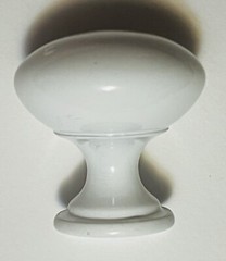 Vintage White Enamel Metal Drawer Handle Knob Pulls Mixed Lot Of 6