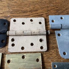 Lot Of 10 Butt Cabinet Or Door Hinges Vintage Assorted Styles