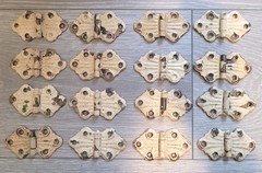 16 Antique Butterfly Flush Hinge 2 7/8” Cabinet Door Chippy White Restoration