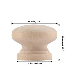 30 Pcs round Wooden Cabinet Knobs 1-1/8″ (28Mm) Unfinished Wooden Pulls K