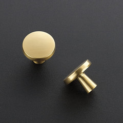 Brushed Brass Solid Knobs Gold Kitchen Cabinet Pull,30 Pack,Round-5 | Zinc Dress