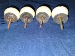 Lot of 4 Vintage Floral Shabby Drawer Cabinet Knobs Set Porcelain Ceramic