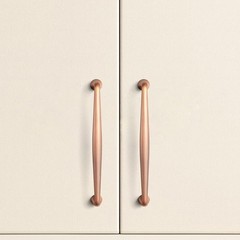 6 PCS Brushed Copper Zinc Alloy Cabinet Handles 3 Inch 76mm Hole Center