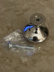 32 Polished Chrome Cabinet And Drawer Knobs 1.25” Round Mushroom Shaped