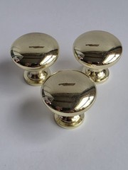 Allison Polished Brass Round Cabinet Knobs Pulls Set of 3