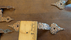 Vtg Hammered Copper 5 Cabinet Drawer Pulls 4 Surface Mount Hinges No Screws EC