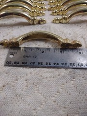 15 Vintage Amerock Charter Bright Brass 3″ Ctr. Cabinet Arch Pull Drawer Handle