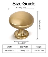 Aged Brass Knobs 10 Pack, Solid Warm Gold Cabinet Knobs, Antique Brass Drawer…