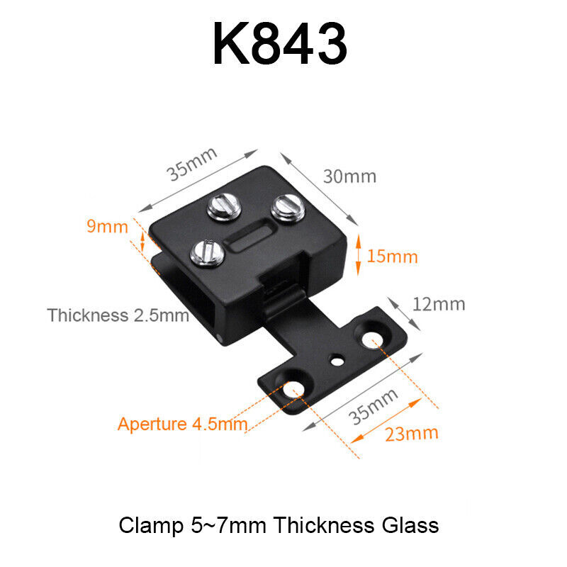 8PCS Zinc Alloy Glass Cabinet Hinges Display Wine Cabinet Door Hinge No Drilling