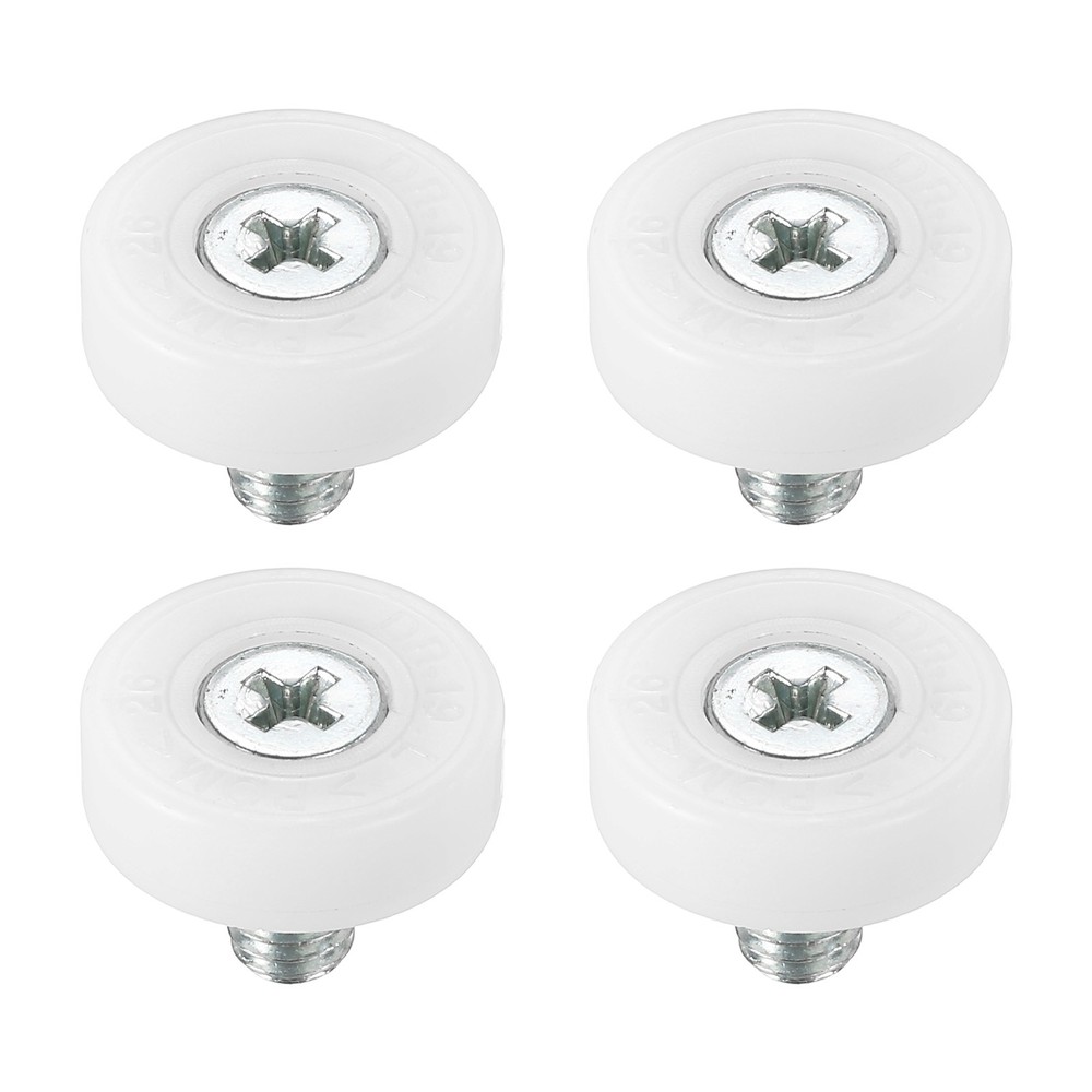 4 Pack 19mm Drawer Rollers Plastic Drawer Pulley Bearing Small Pulley