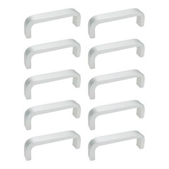 10 PCS Silver Square Arch Cabinet Pulls, 2.5 Hole Center, Aluminum Alloy