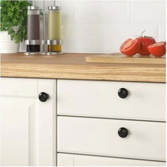 25 Pack of Matt Black Cabinet Hardware Round Mushroom Knobs