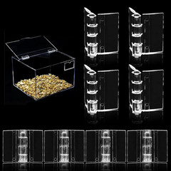 Plastic Hinges, Clear, 1.34 X 0.98 Inch, 20 Pcs | Transparent Acrylic, Mini Hard