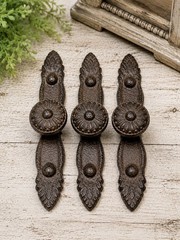 1 Large Rustic Brown Cast Iron Cabinet Pulls Metal Drawer Pulls Vintage Hardware