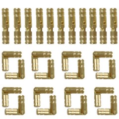 Runseaway 24PCS Invisible Brass Barrel Hinges, 4x20mm Mini Hidden 24pcs, Gold