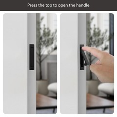 Pocket Door Pull Handle Edge Pull Stainless Steel Recessed Matte Black 1 PC